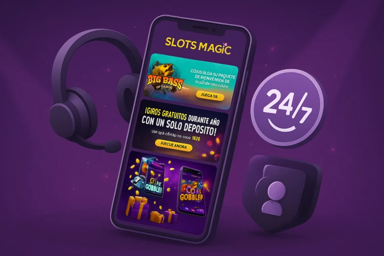 Teléfono inteligente con sitio 24/7 web y auriculares de soporte técnico.